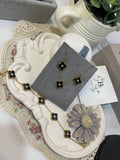 Black Clover set(studs, necklace, bracelet)