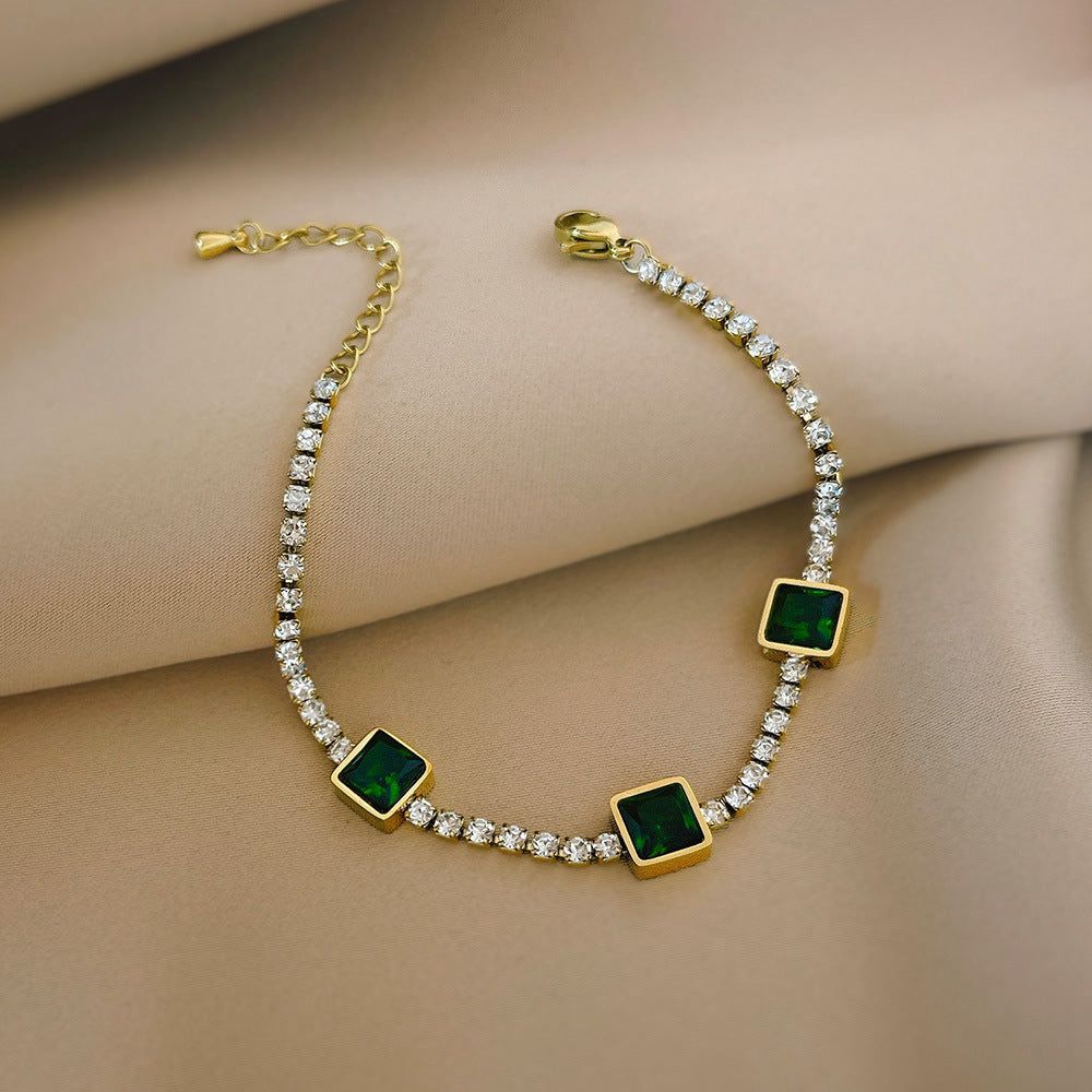 Green emerald bracelet