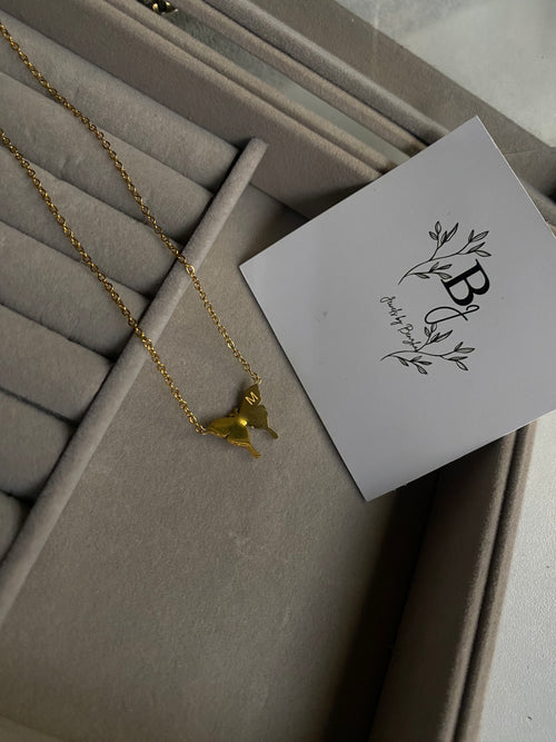 Butterfly with (letter M) locket