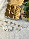 White clover set of four with cartier handcuff