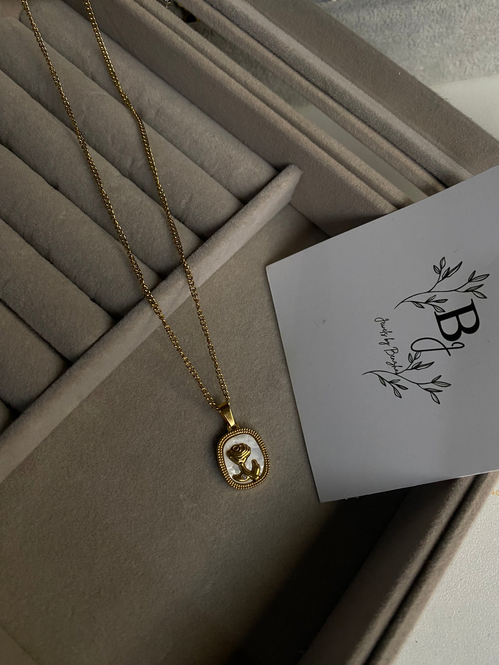 Elegant white with rose locket