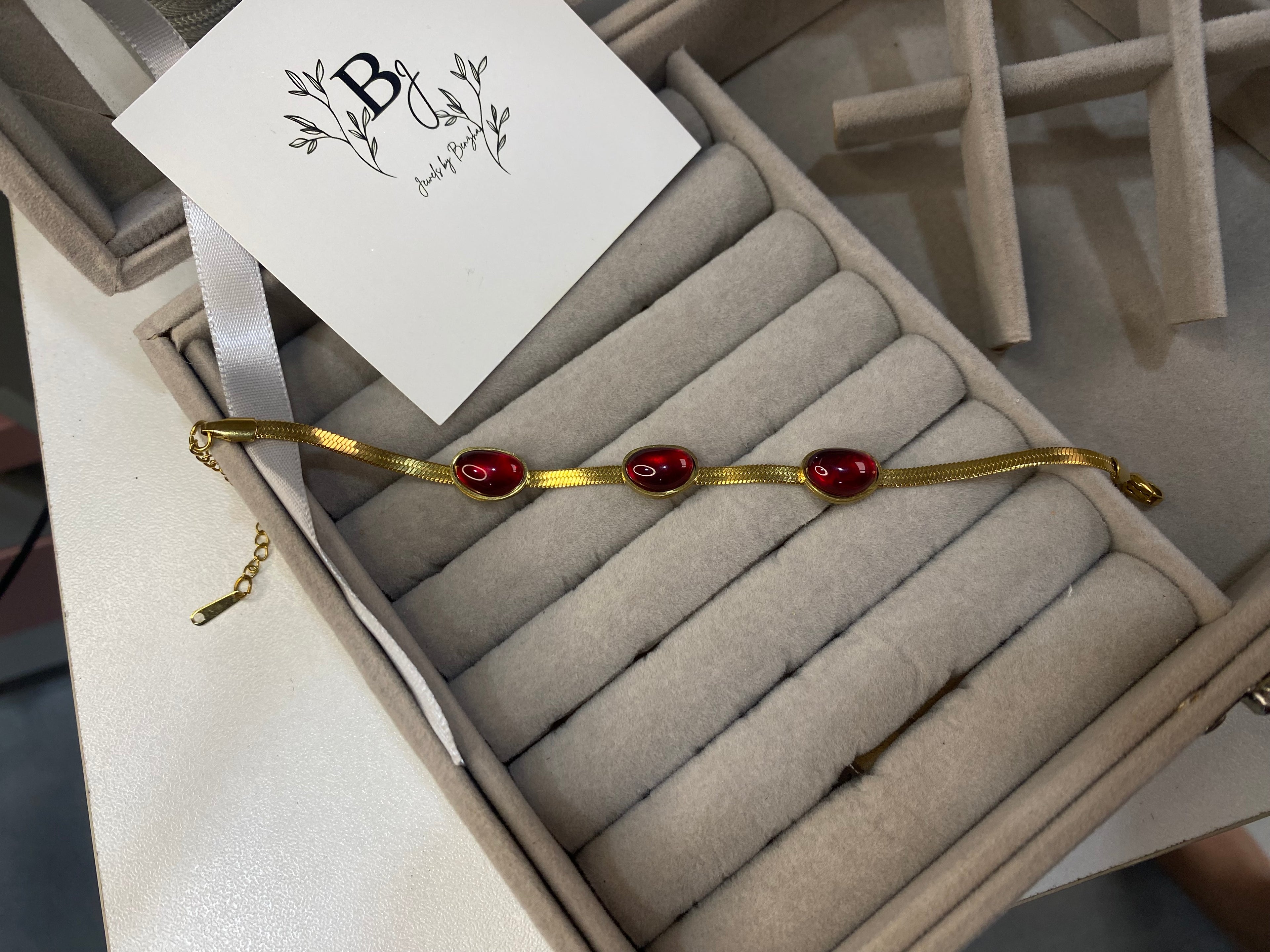 Red Crystal with golden base