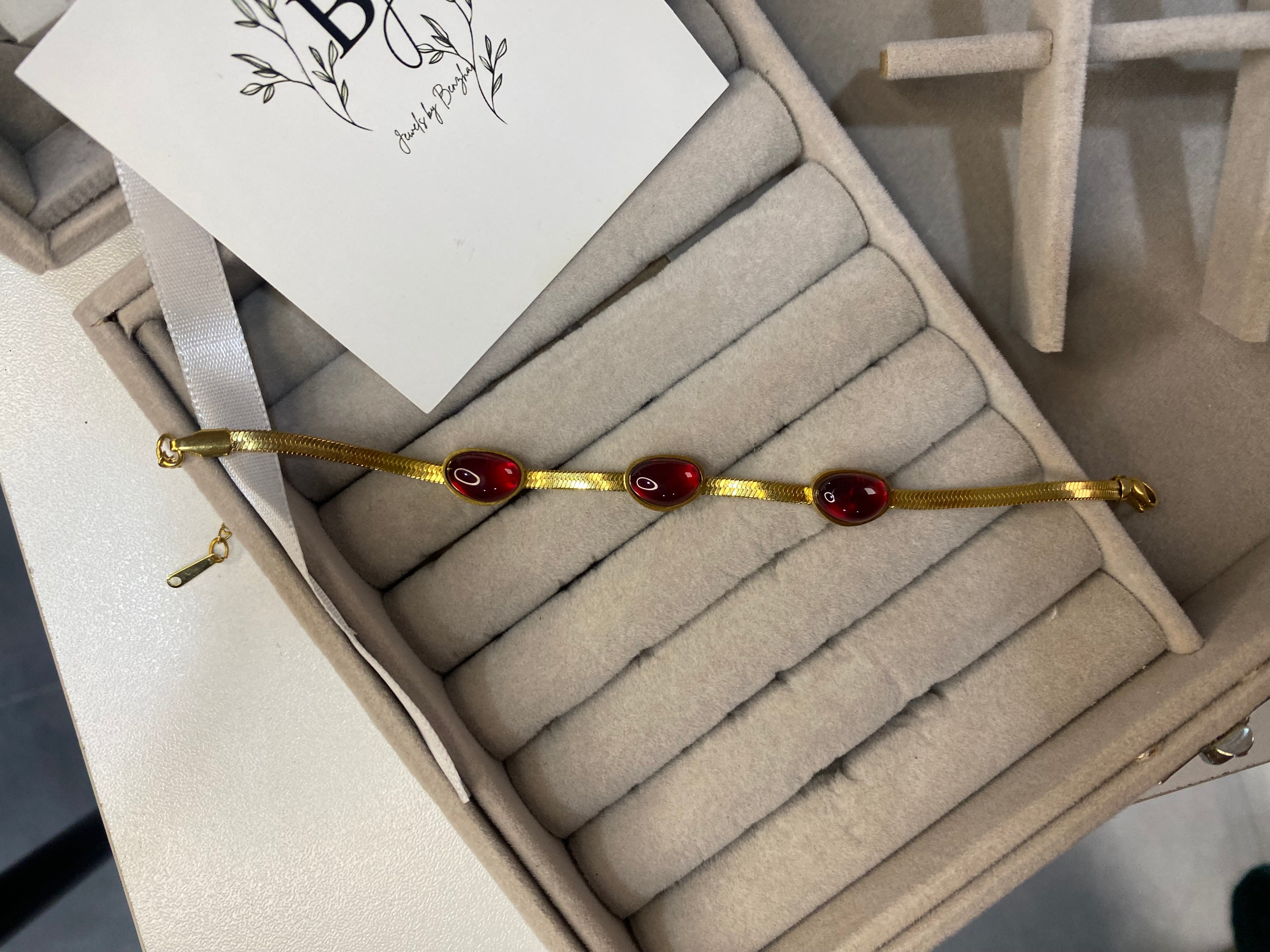 Red Crystal with golden base