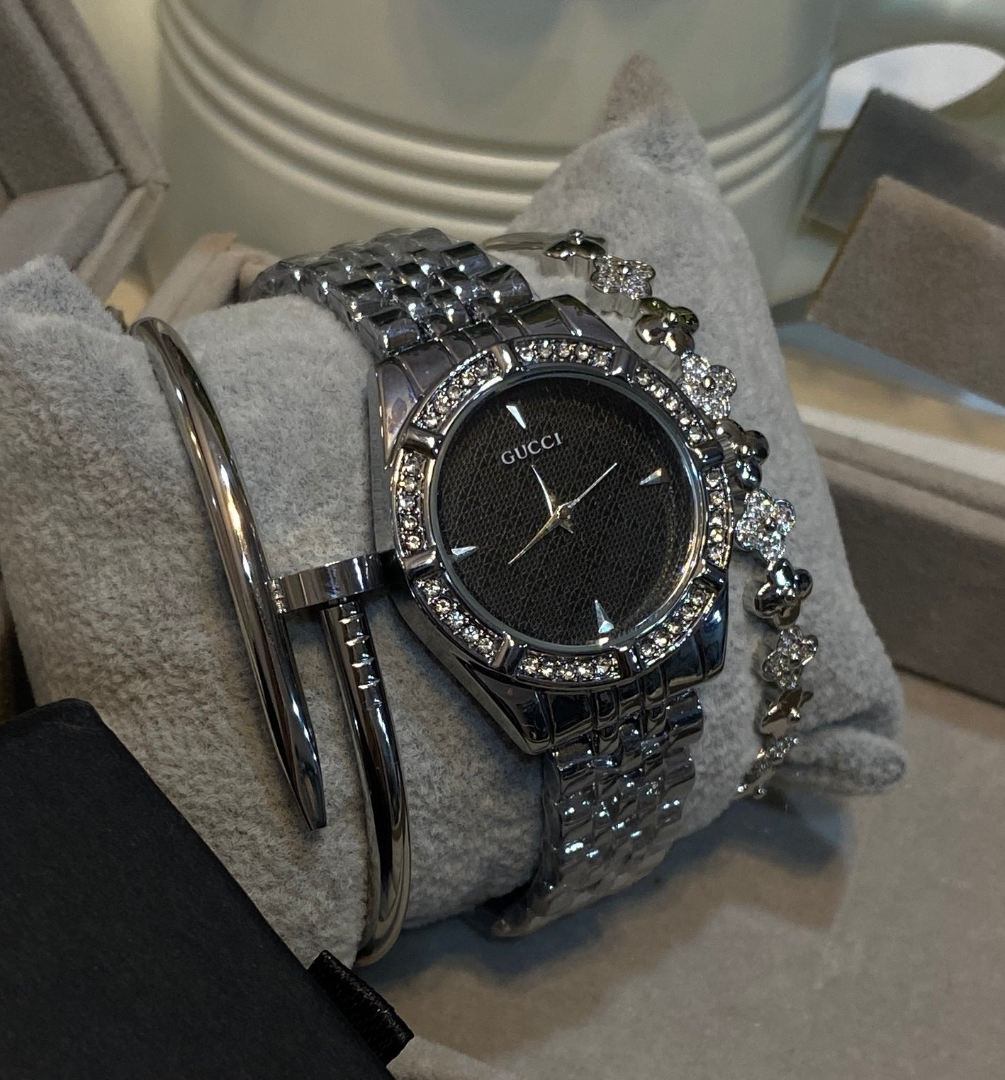 Gucci Silver Watch Stack